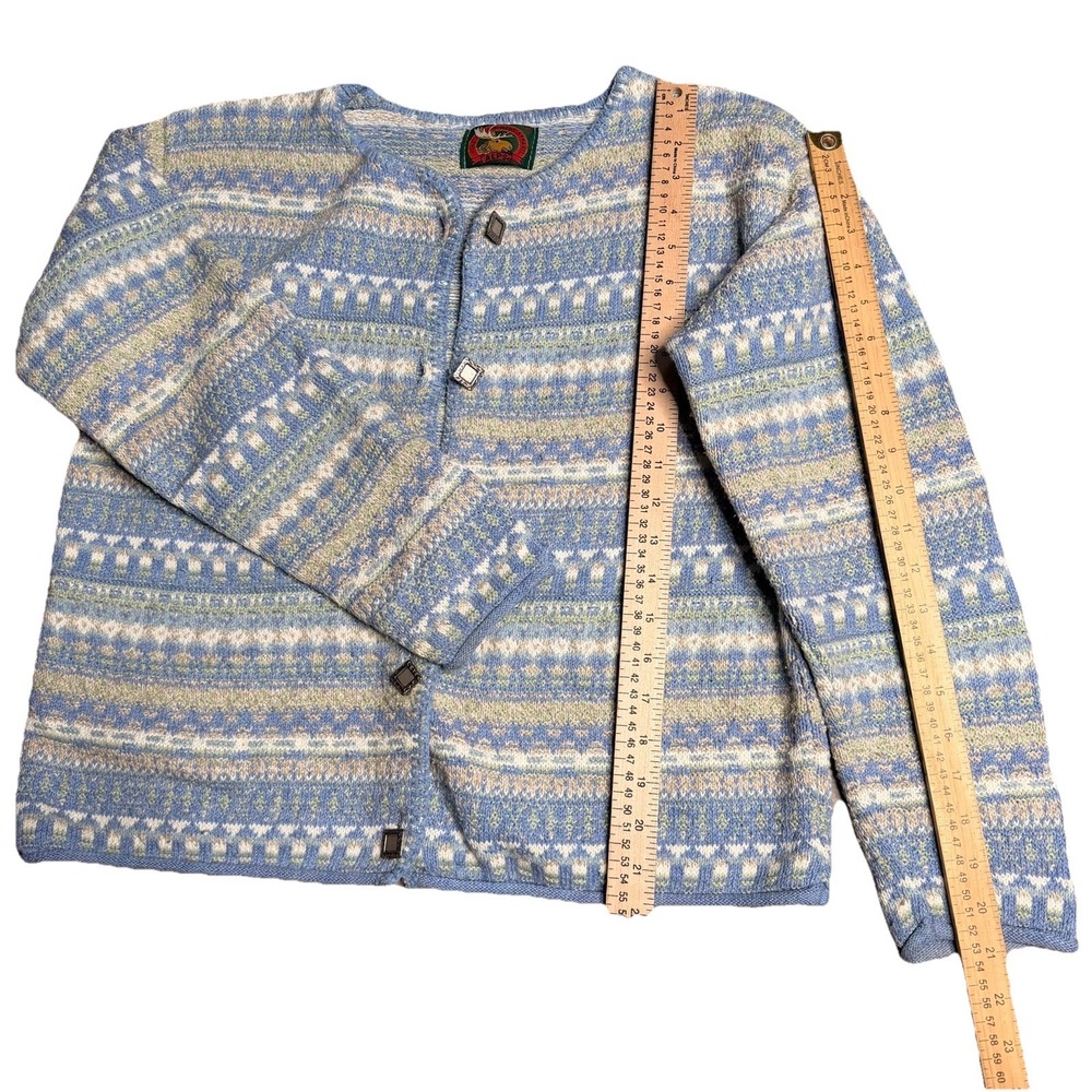 Vintage Alps Fine Womens Apparel Cardigan Sweater Made in USA Multicolor SZ-M - Picture 4 of 16